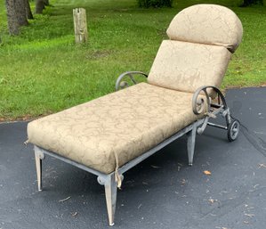 A vintage cast aluminum chaise 3071b8