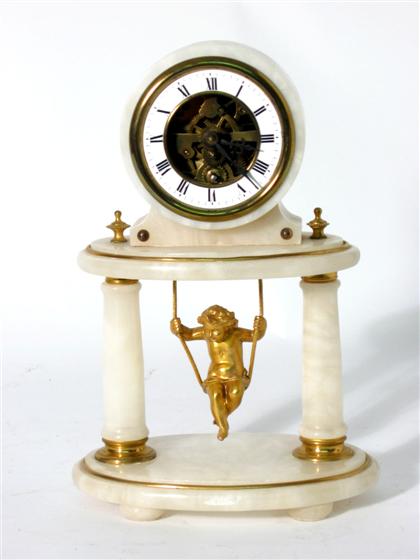 French marble mantle clock    19th