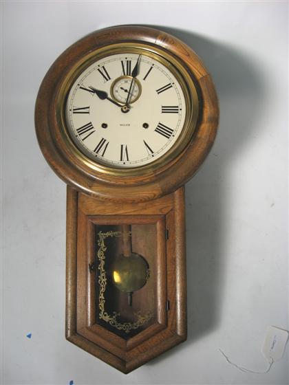 Small oak case regulator wall clock 4d82f