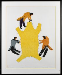 A 1976 Inuit lithograph, depicting