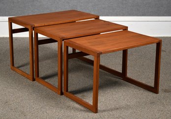 A set of three teak nesting tables  3071fd