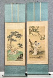 Two Chinese watercolor on silk 307250
