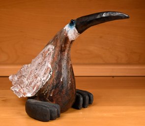 Vintage studio pottery bird sculpture,