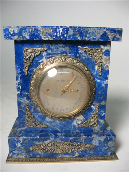 Lapis lazulis carved table clock