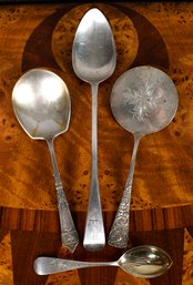 Four sterling serving pieces, including: