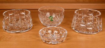 Four small Waterford signed crystal