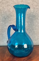 A vintage large Blenko blue diamond 30732a