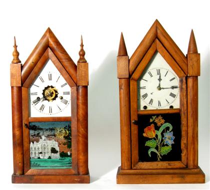 2 Rosewood case steeple clocks