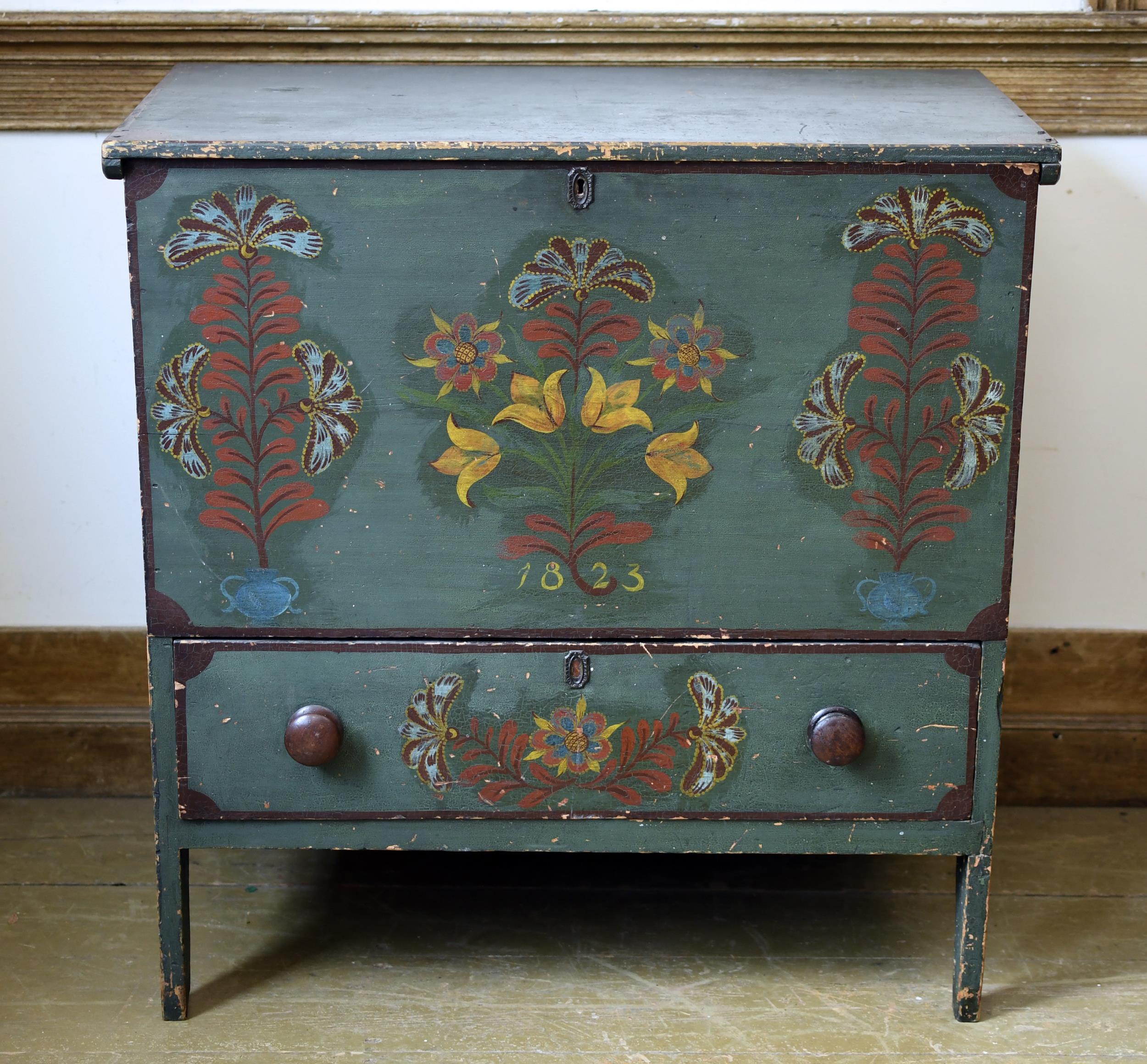 EARLY 19TH C PAINTED BLANKET CHEST  307370