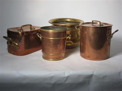 Oblong copper twin handled covered 4d859