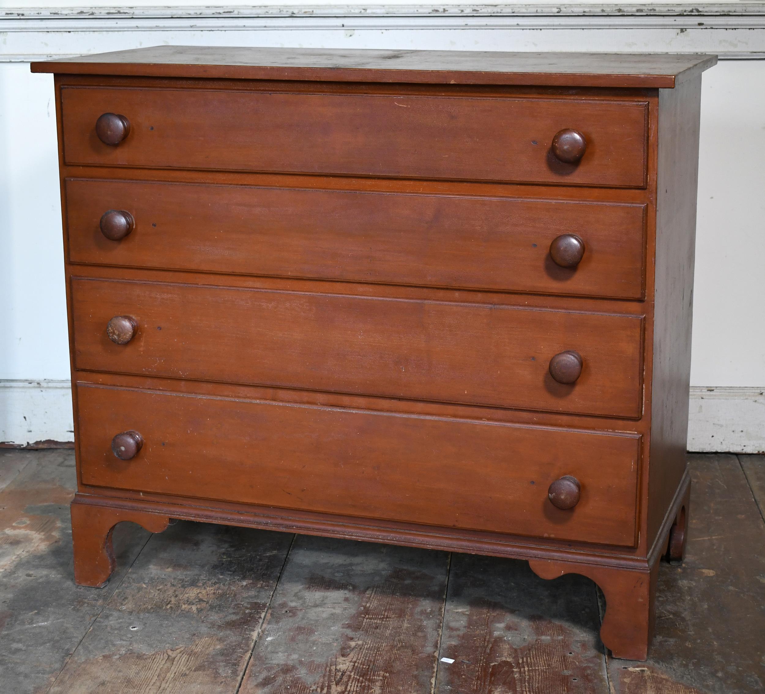 18TH C. RED PAINTED CHIPPENDALE