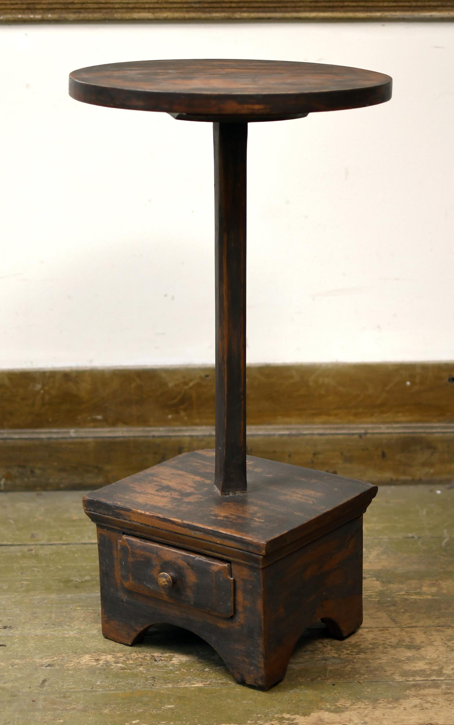 19TH C PRIMITIVE CANDLESTAND WITH 30737c