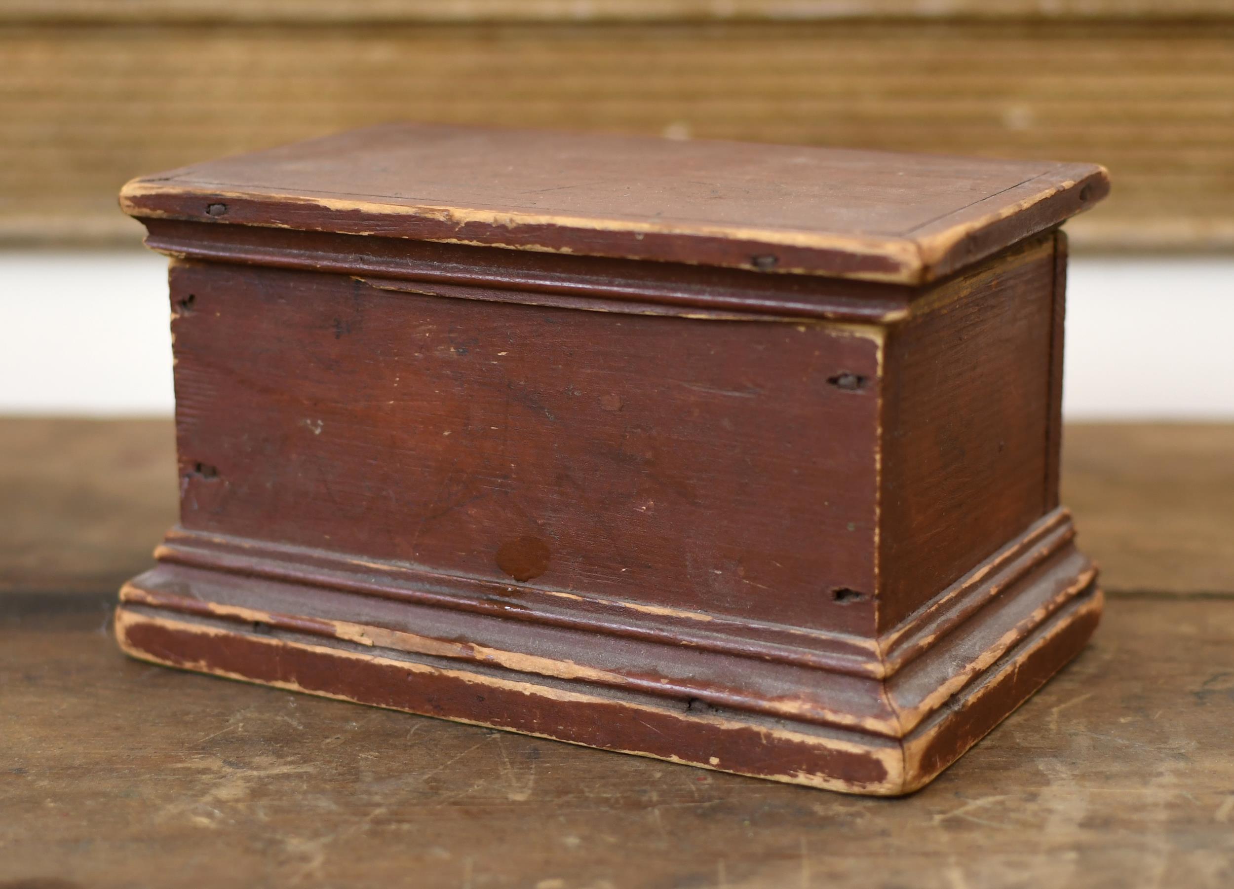 19TH C. RED PAINTED DOCUMENT BOX