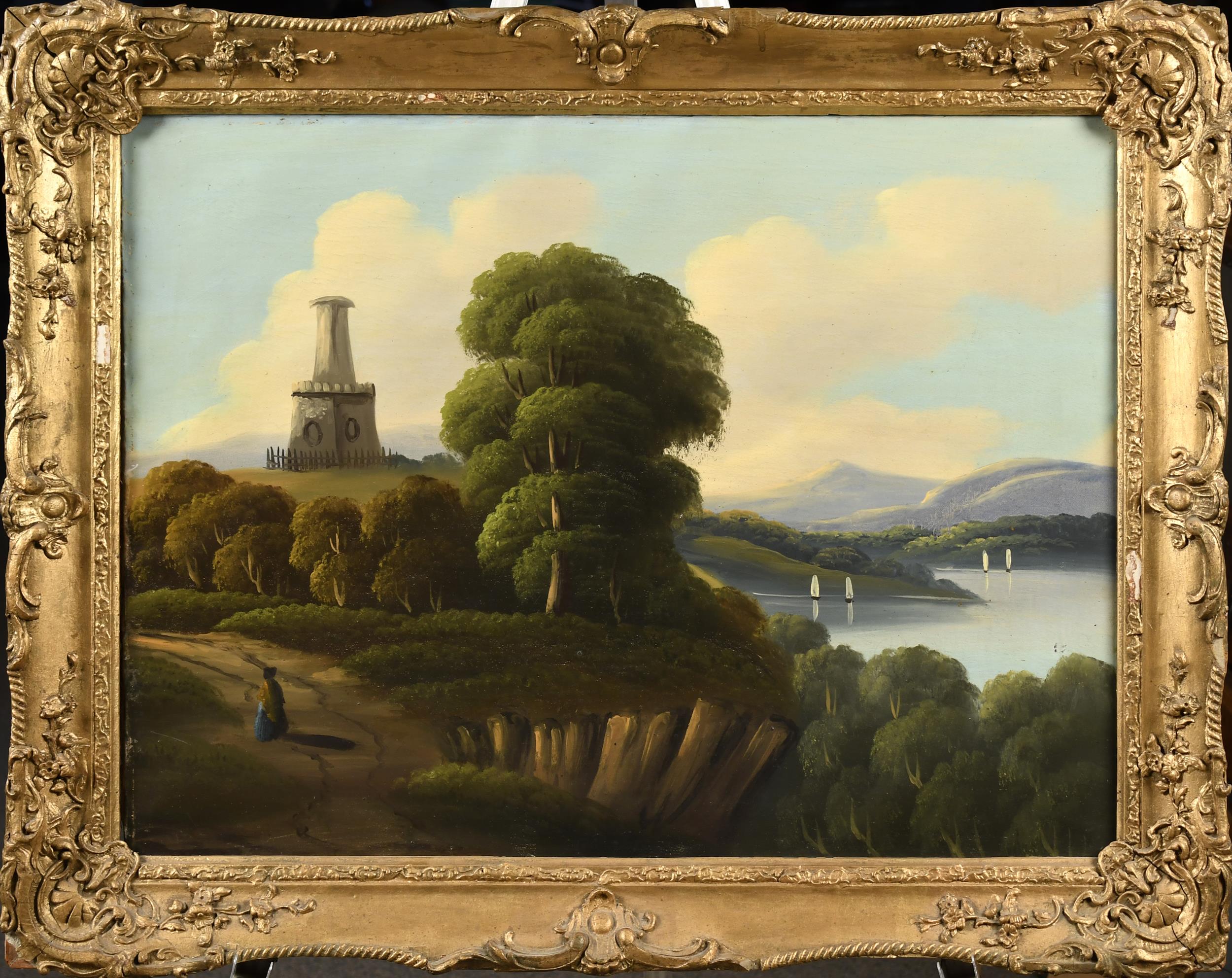 19TH C HUDSON RIVER OIL ON CANVAS  3073a8