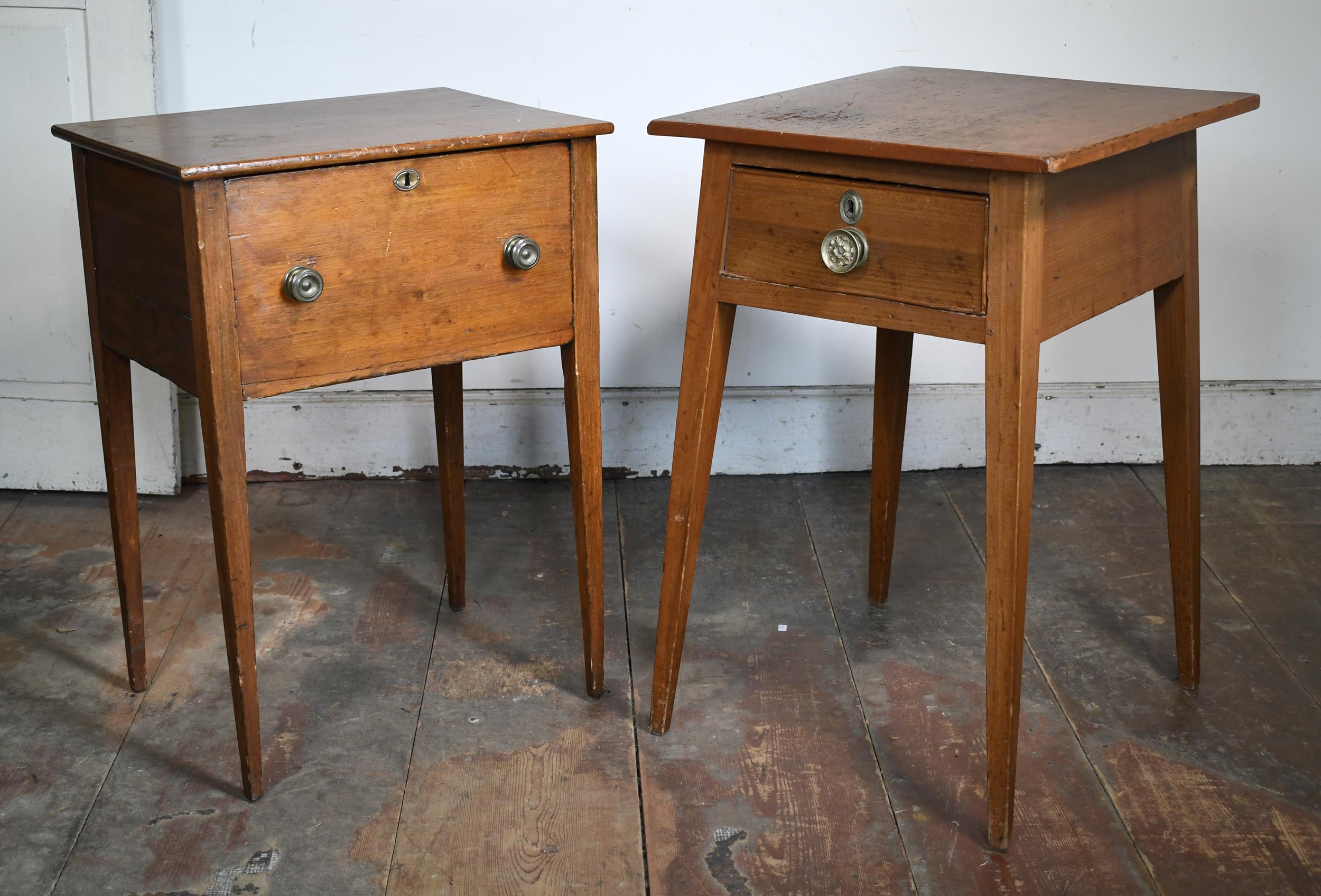 TWO 19TH C. HEPPELWHITE STANDS.