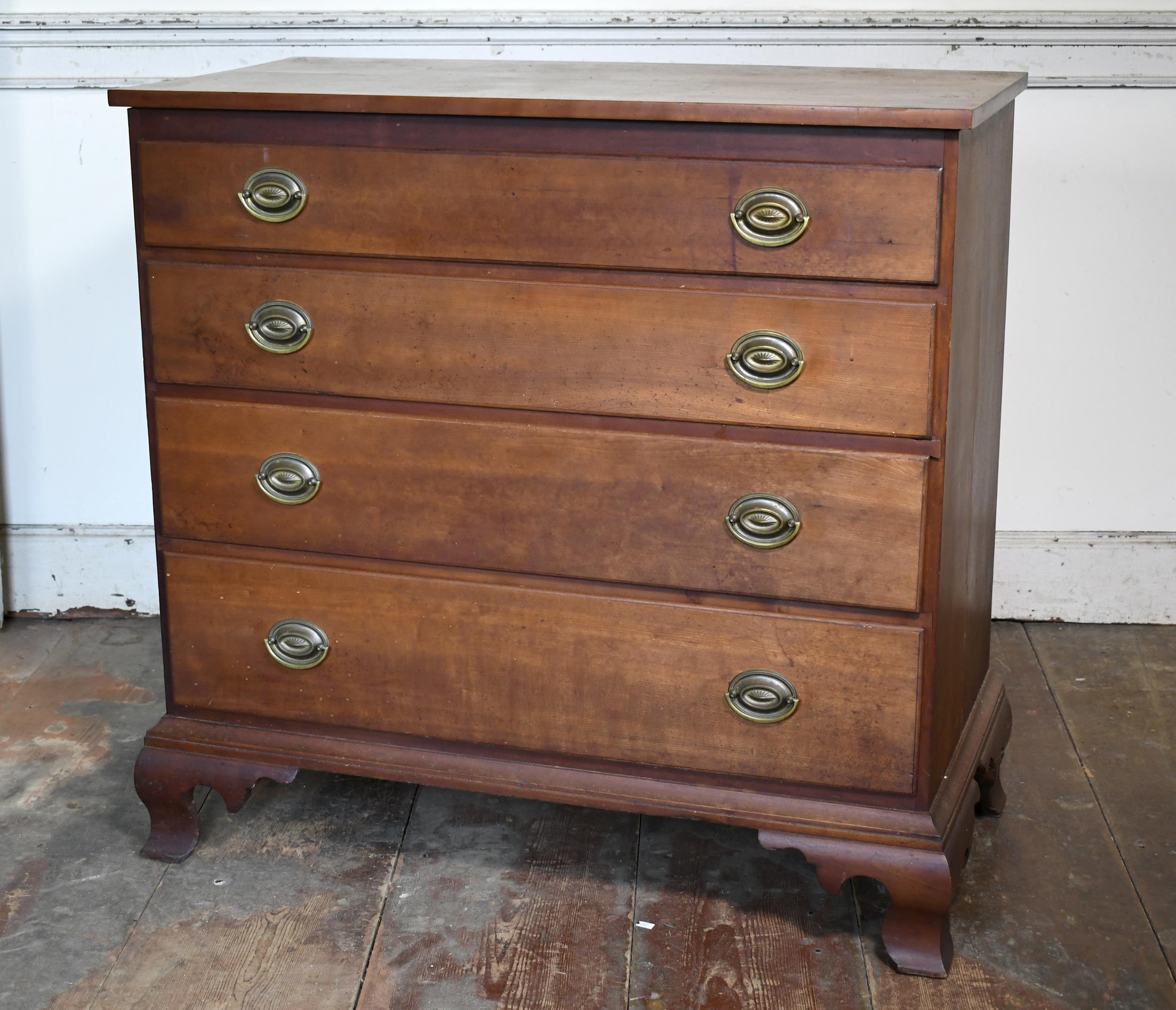 18TH C CT CHIPPENDALE CHERRY CHEST  3073dd