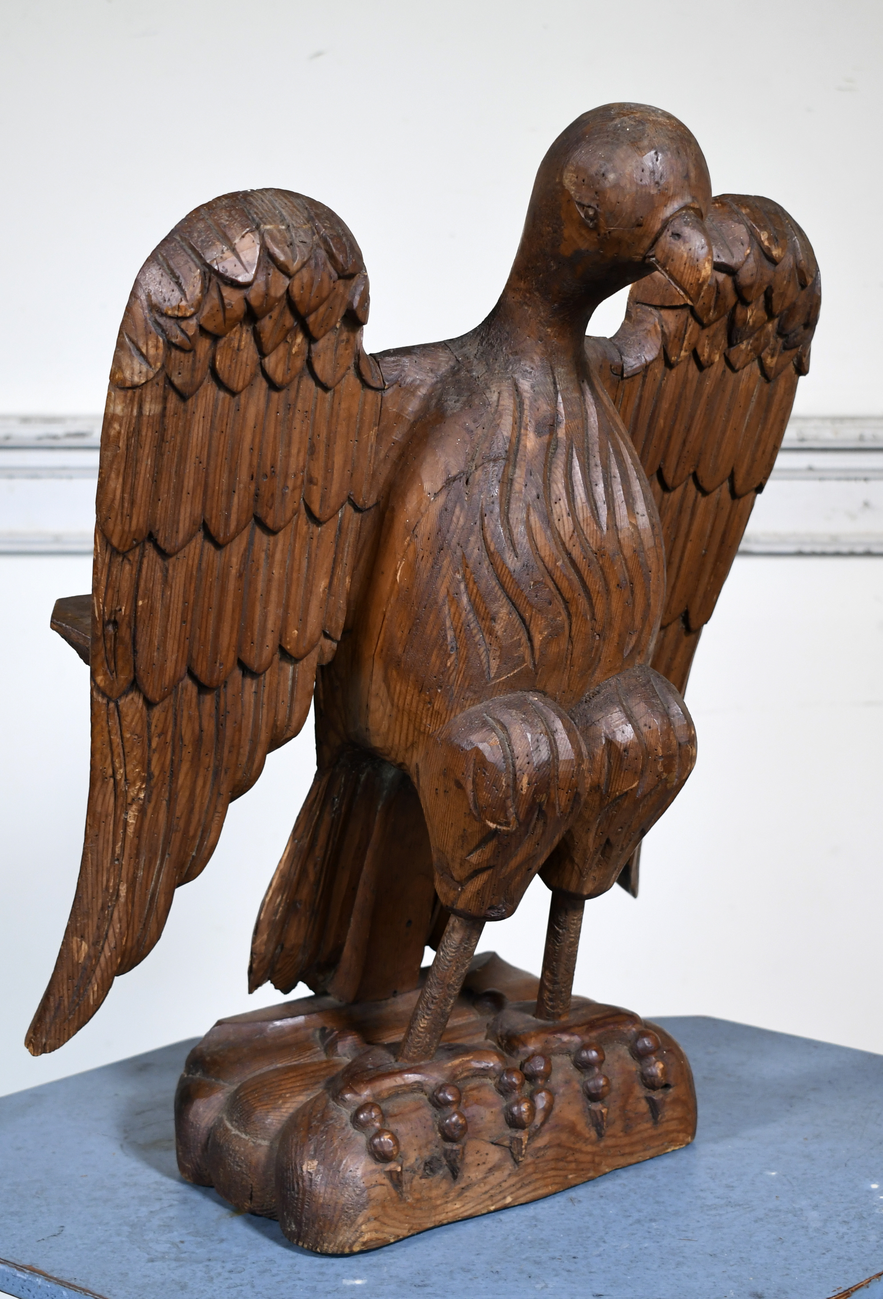 ANTIQUE CARVED EAGLE LECTERN Full 30741e