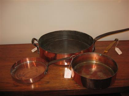 Three copper sauce pans 19th 20th 4d86a