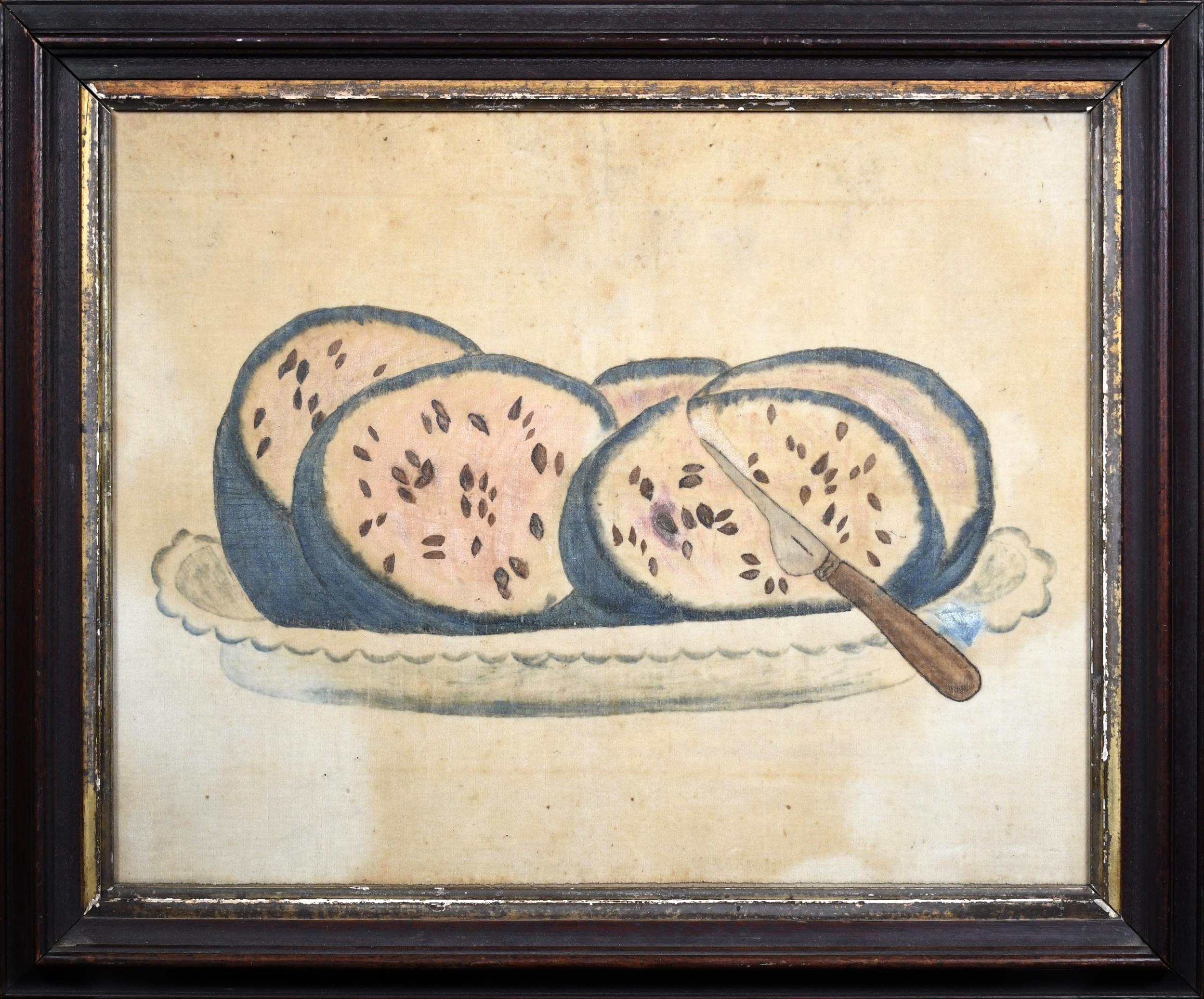 19TH C THEOREM PAINTING WATERMELONS  307432