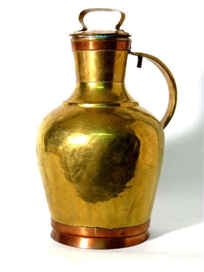 Brass and copper 2-handled coffee