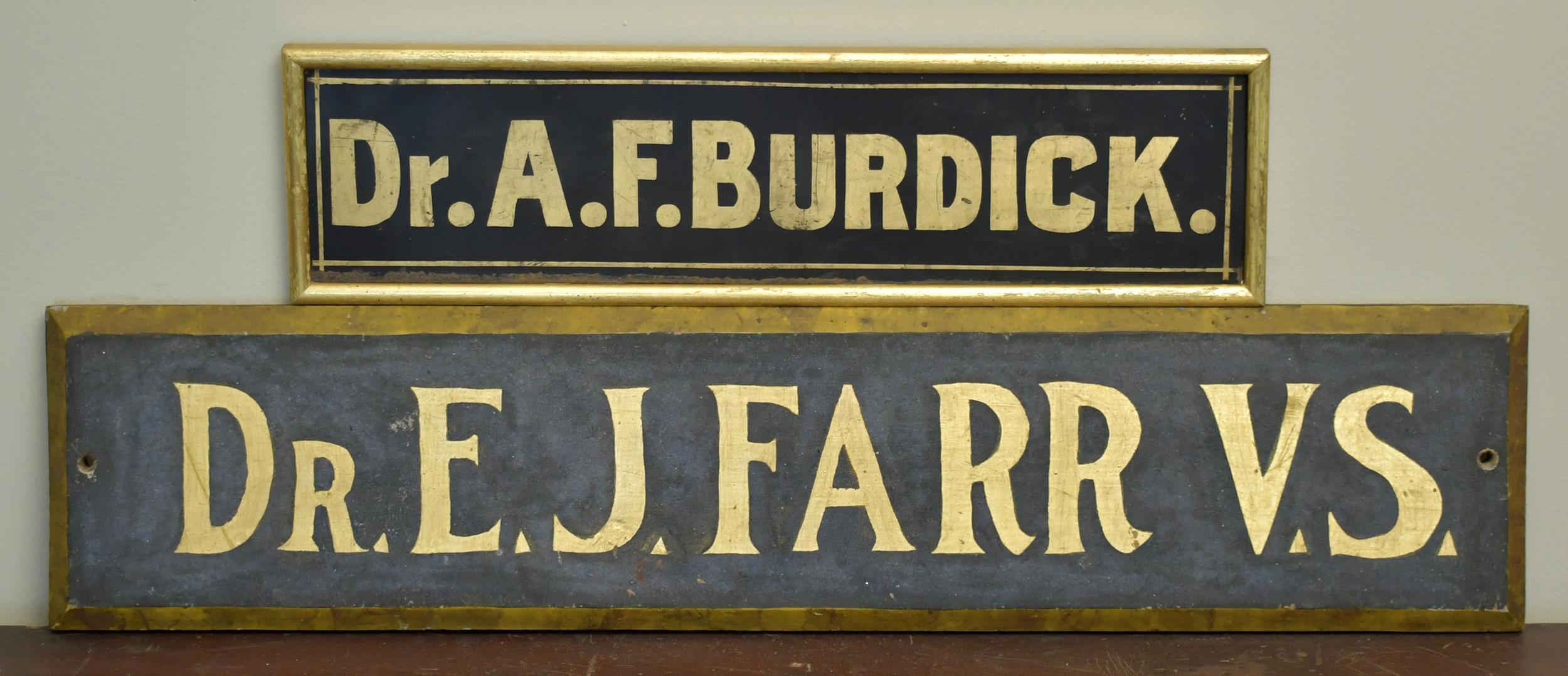 TWO ANTIQUE DOCTORS SIGNS A single 3074cf