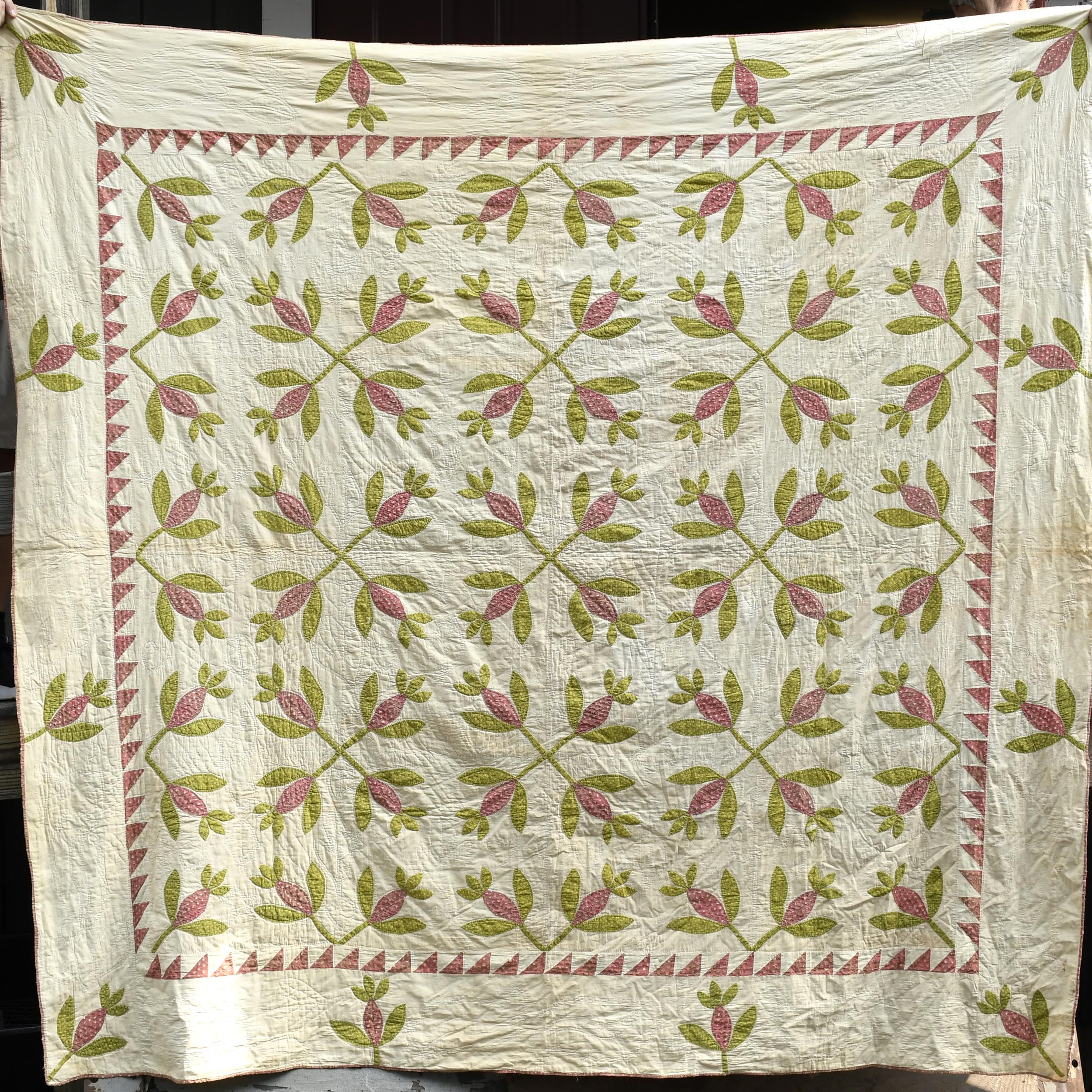 19TH C. PA APPLIQUÉ QUILT. Pennsylvania