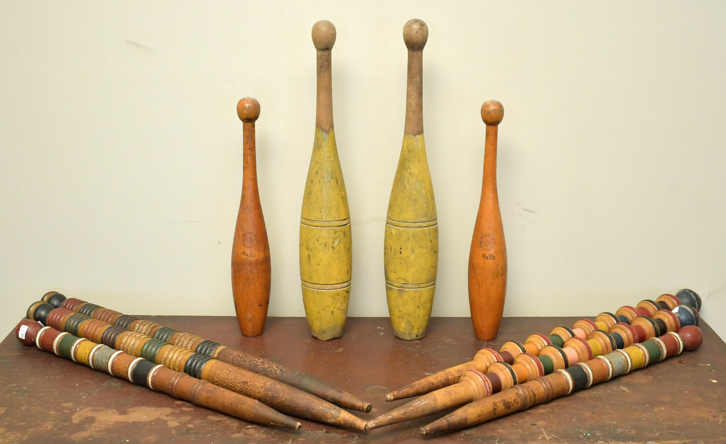 VINTAGE CROQUET END STAKES AND JUGGLING