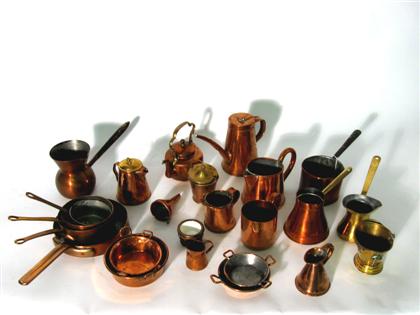 Collection of small copper utensils