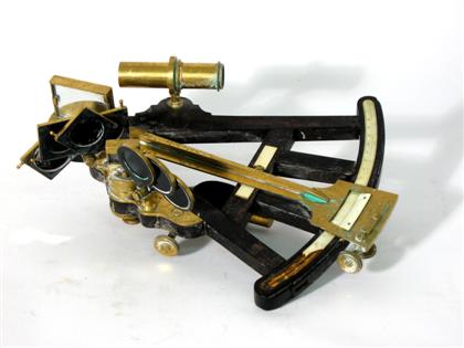 Ebony and brass sextant 19th 4d886