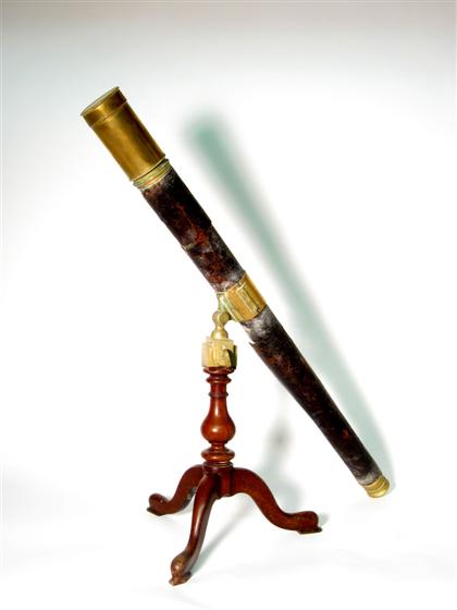 Leather bound brass table telescope