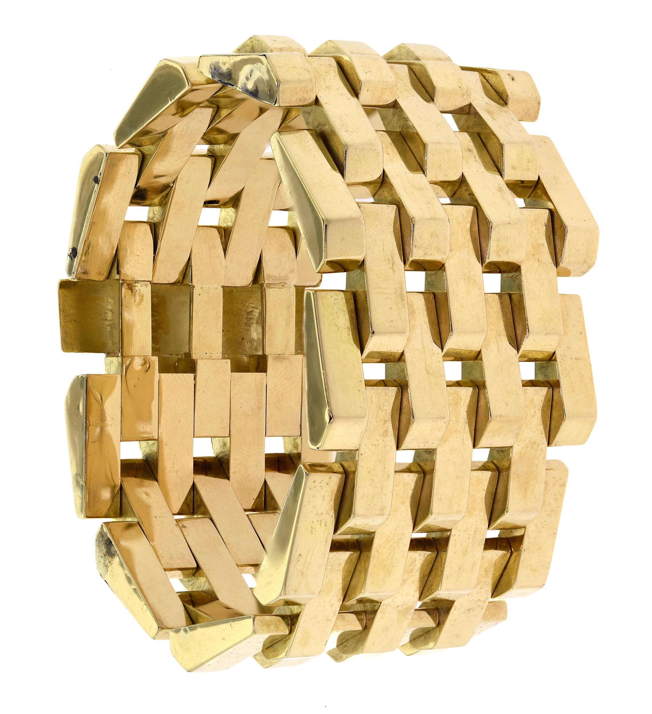 RETRO STYLE 18K YELLOW GOLD WIDE 30762e