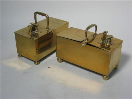 Two brass tip boxes 19th century 4d89f