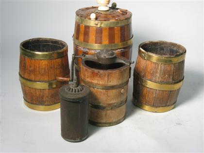 Three small oak brass bound barrels 4d8a1