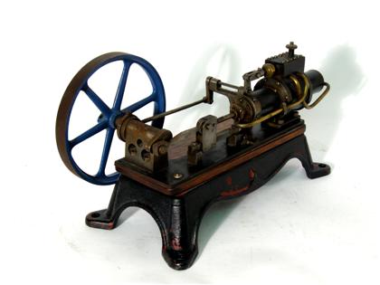 Painted iron patent model steam engine