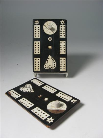 English mahogany inlaid cribbage