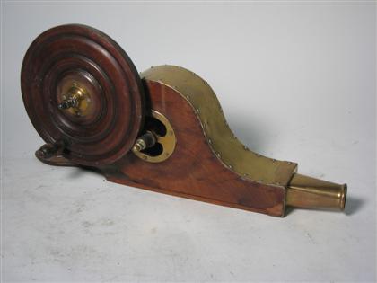 Brass and mahogany patent model