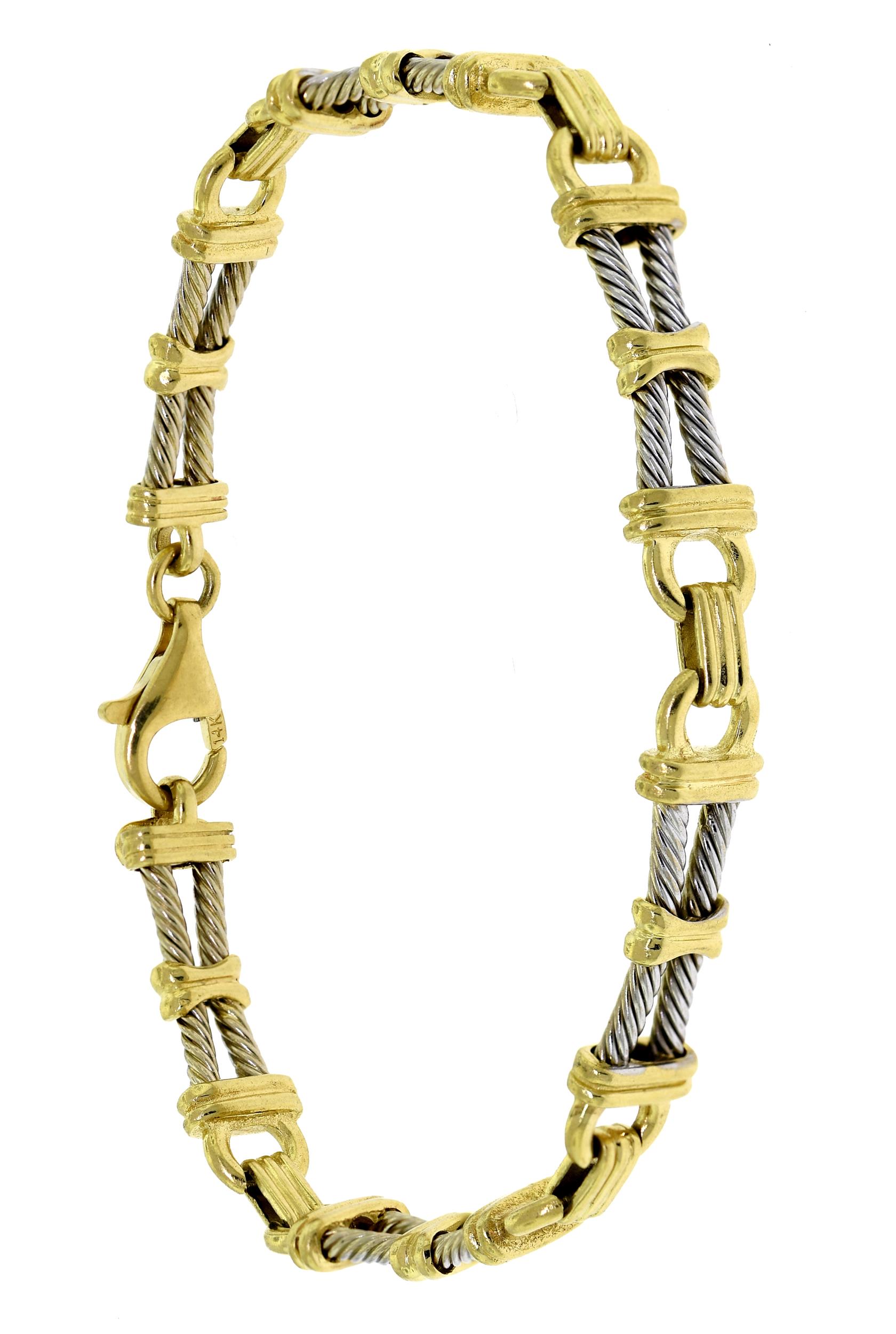 14K GOLD SIGNED AY CABLE LINKED