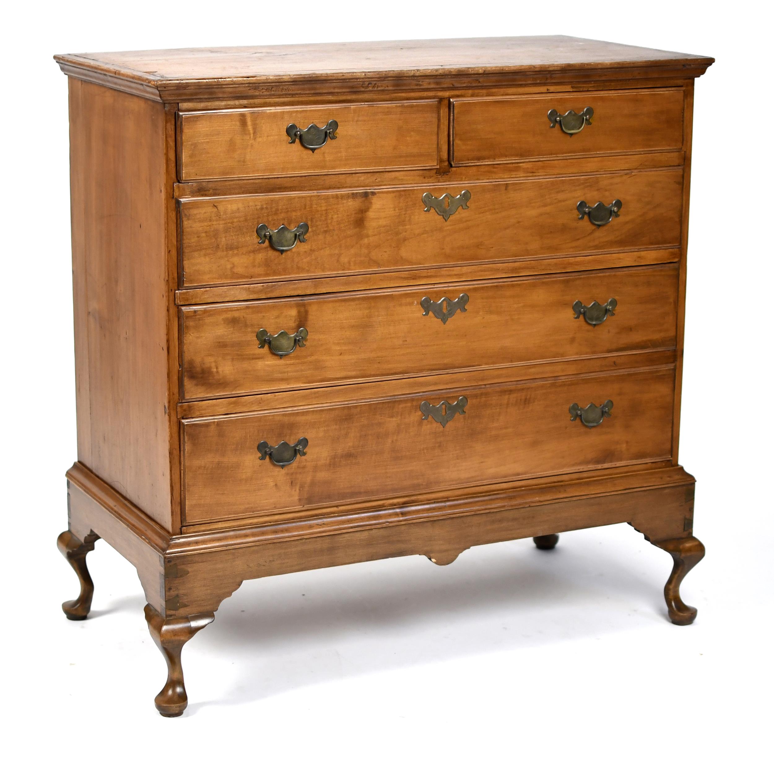18TH C QUEEN ANNE CHEST ON FRAME  30773c
