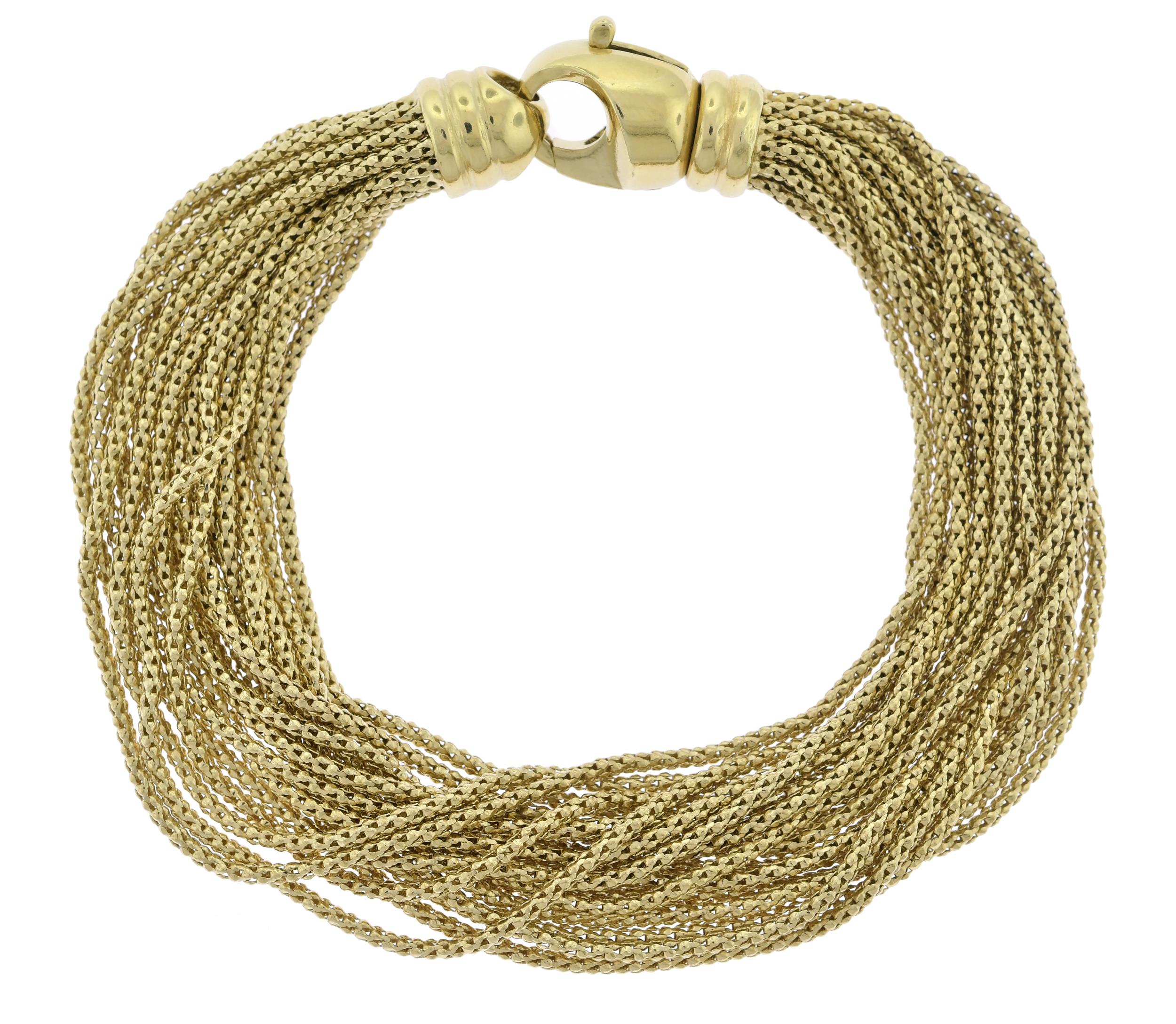 14K YELLOW GOLD MULTI STRAND BRACELET  30774a