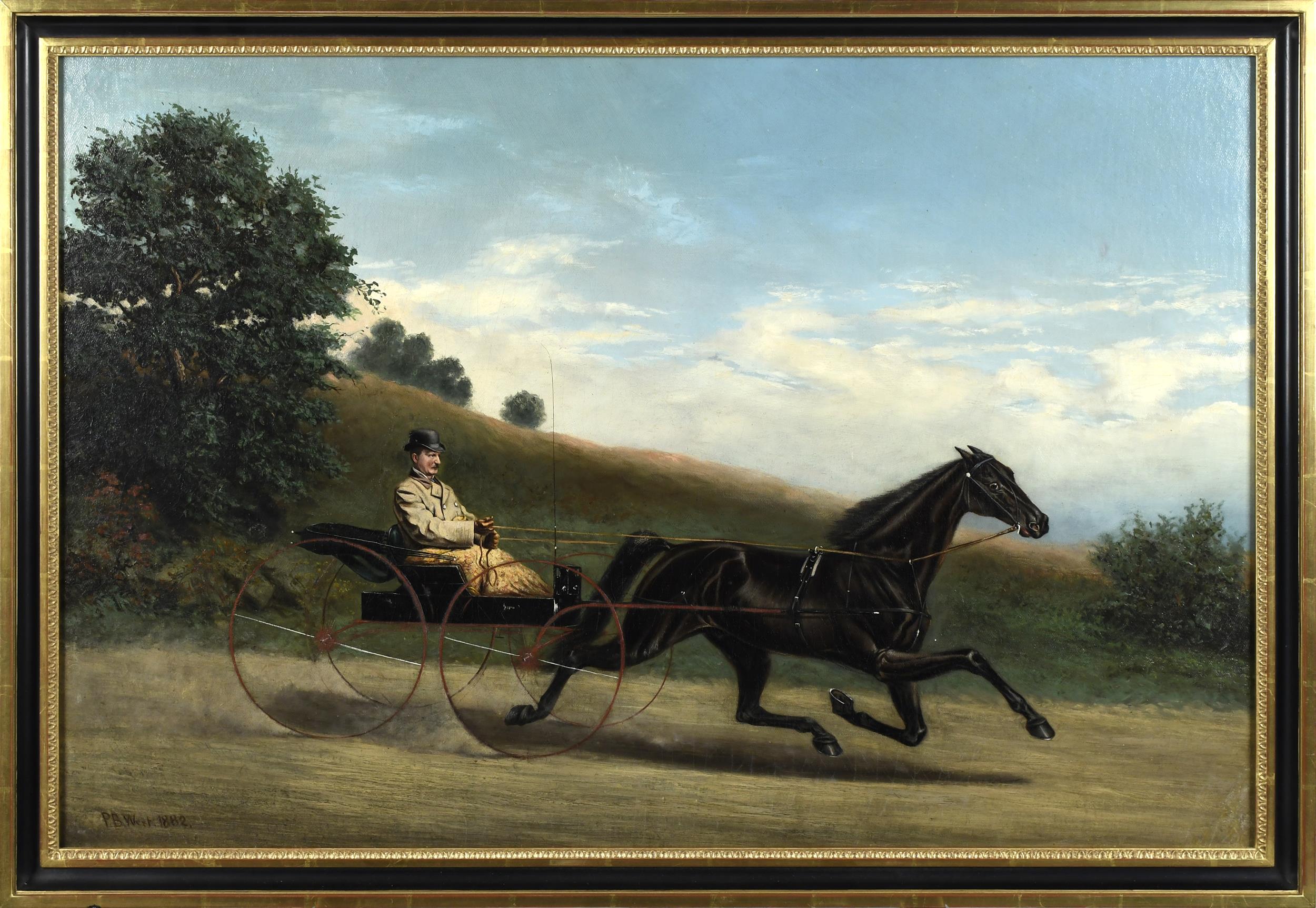 PETER B. WEST, 19TH C. OIL, HORSE
