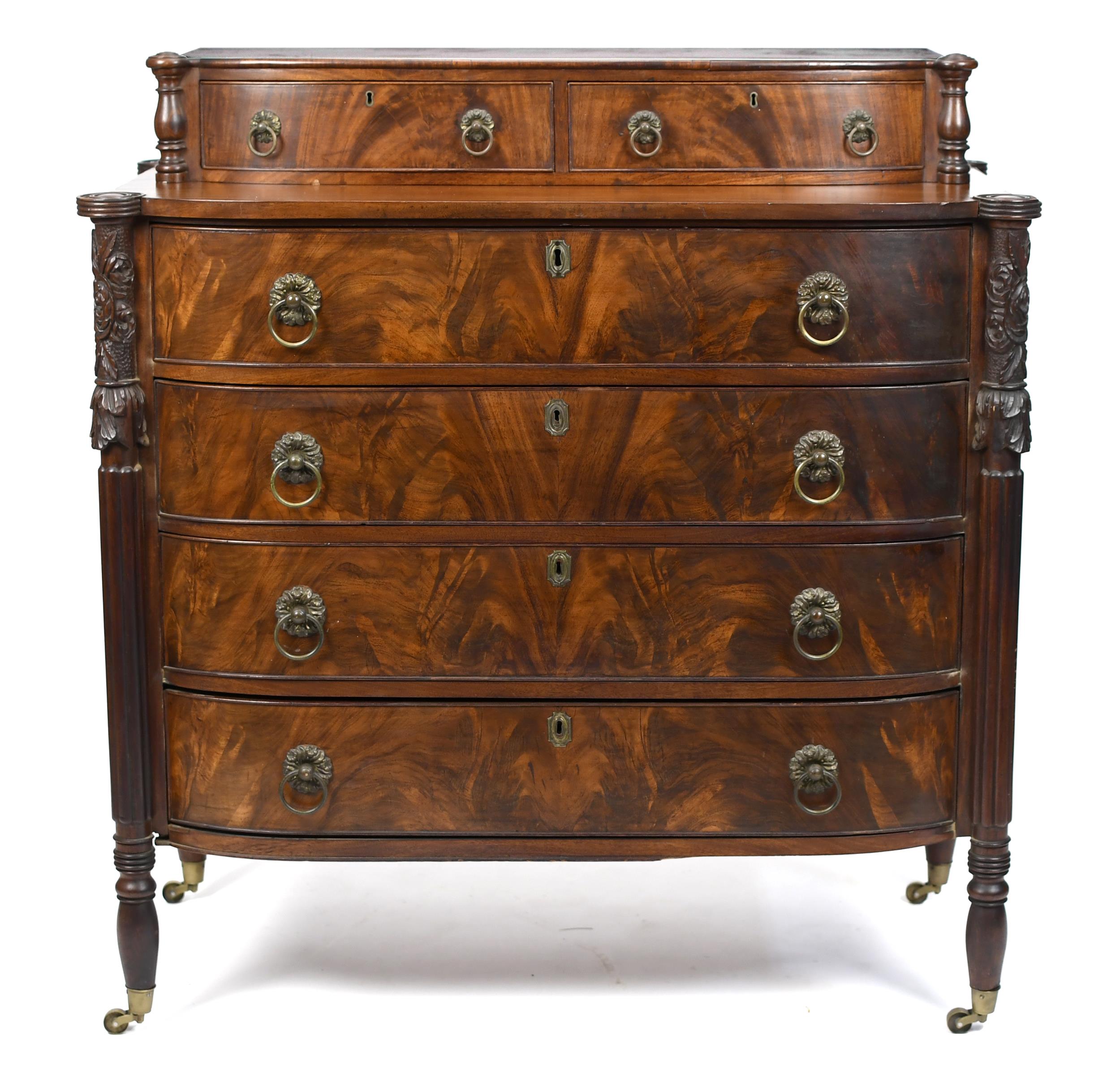 FEDERAL MAHOGANY BOW FRONT CHEST,