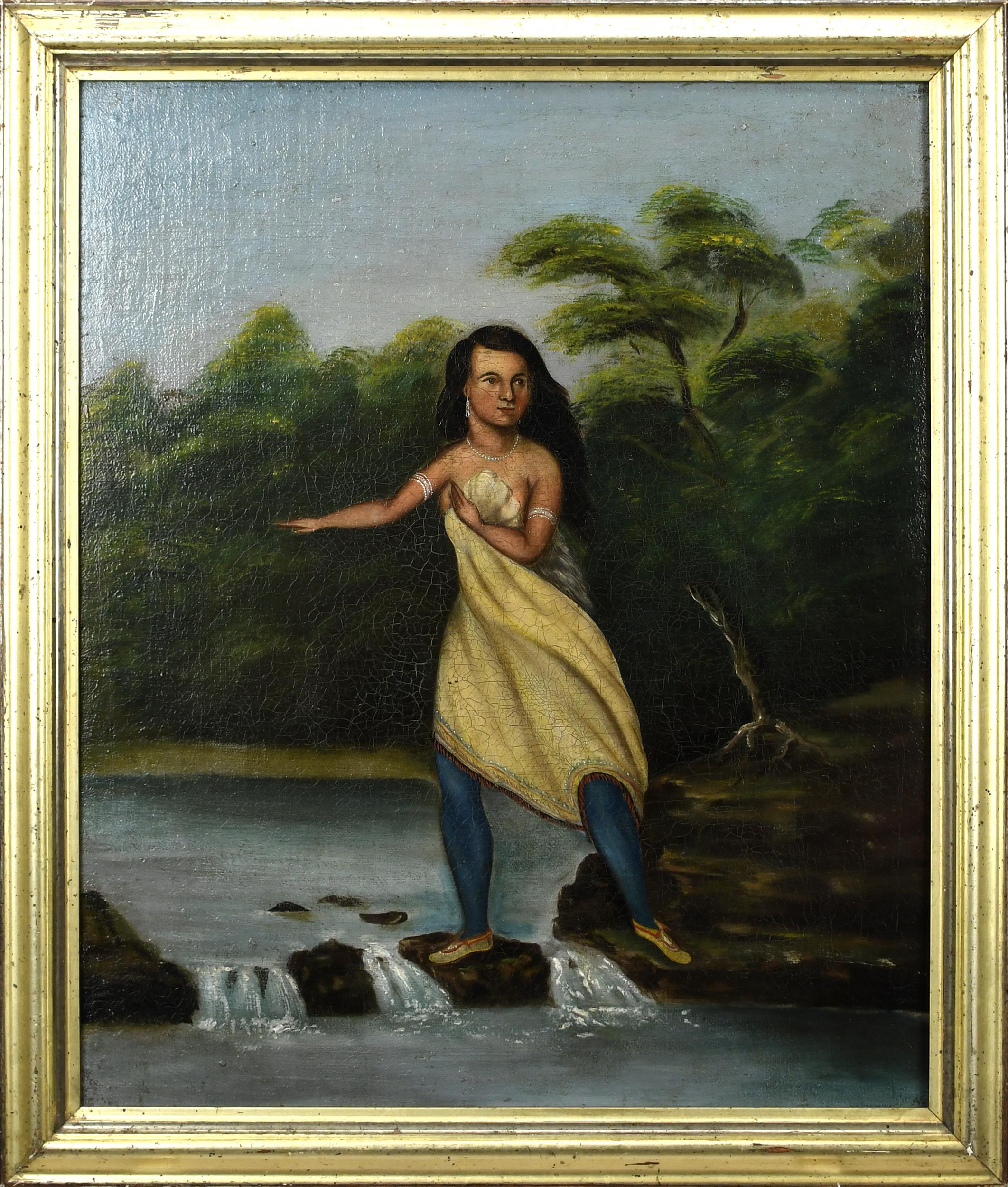 19TH C AMERICAN SHCOOL OIL PAINTING  30779f