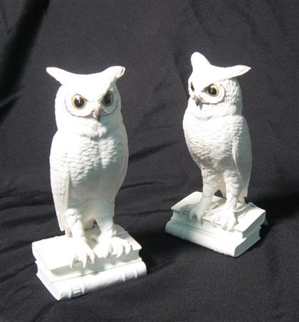 Pair of Boehm white bisque owl 4d8c5