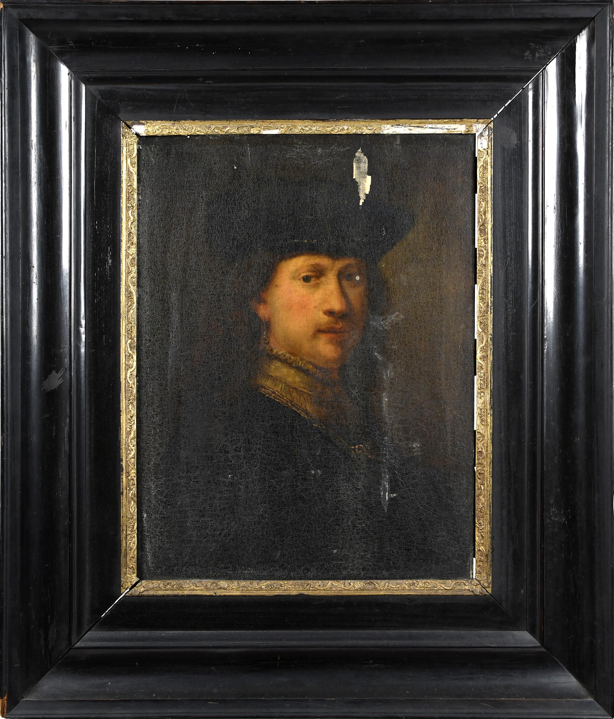 EARLY PORTRAIT PAINTING OF REMBRANDT  3077cf