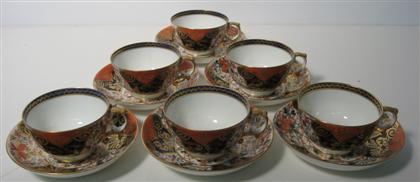 Set of imari pattern cups and saucers