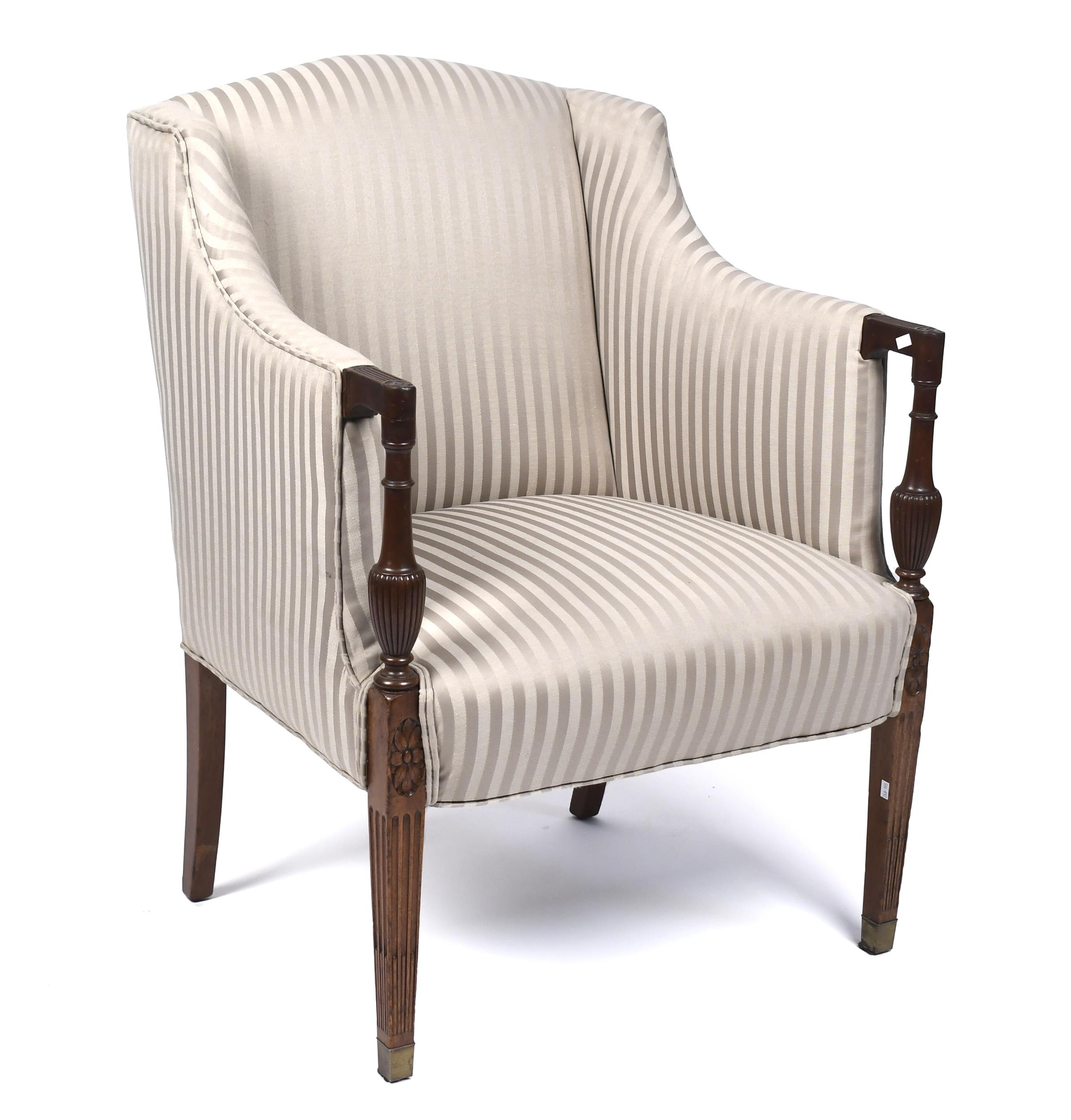 FEDERAL HEPPLEWHITE CARVED EASY CHAIR  3077e6