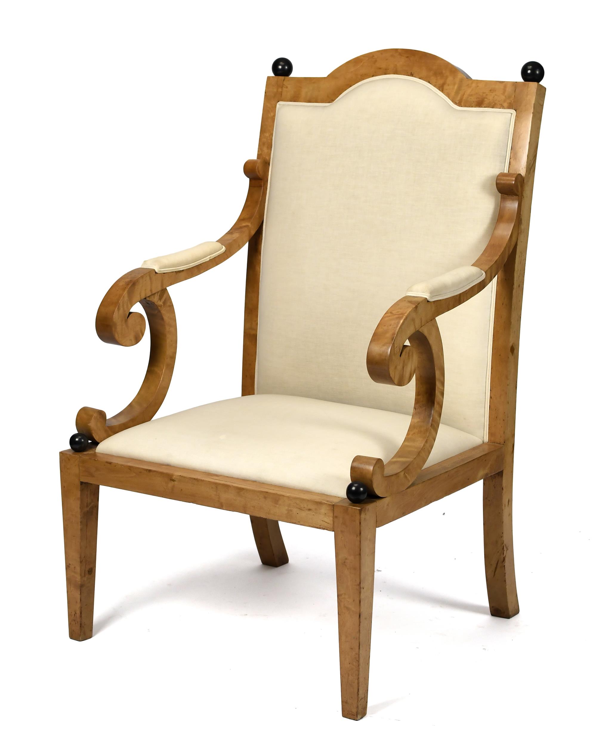 LARGE 19TH C. BIEDERMEIER ARMCHAIR.