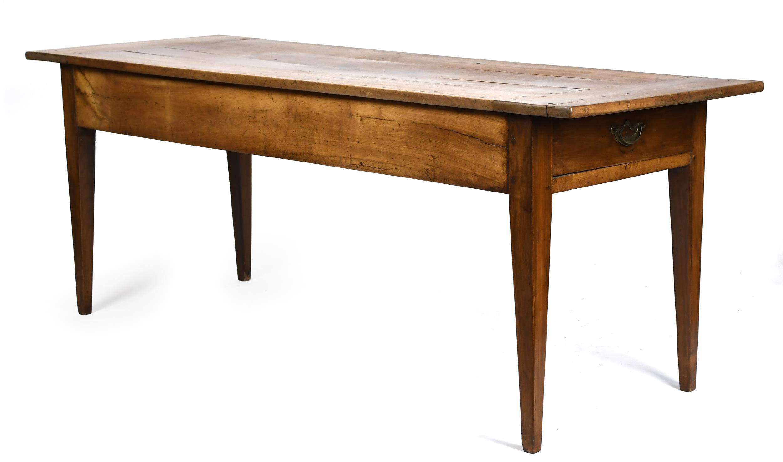 ANTIQUE FRENCH WALNUT FARM TABLE.