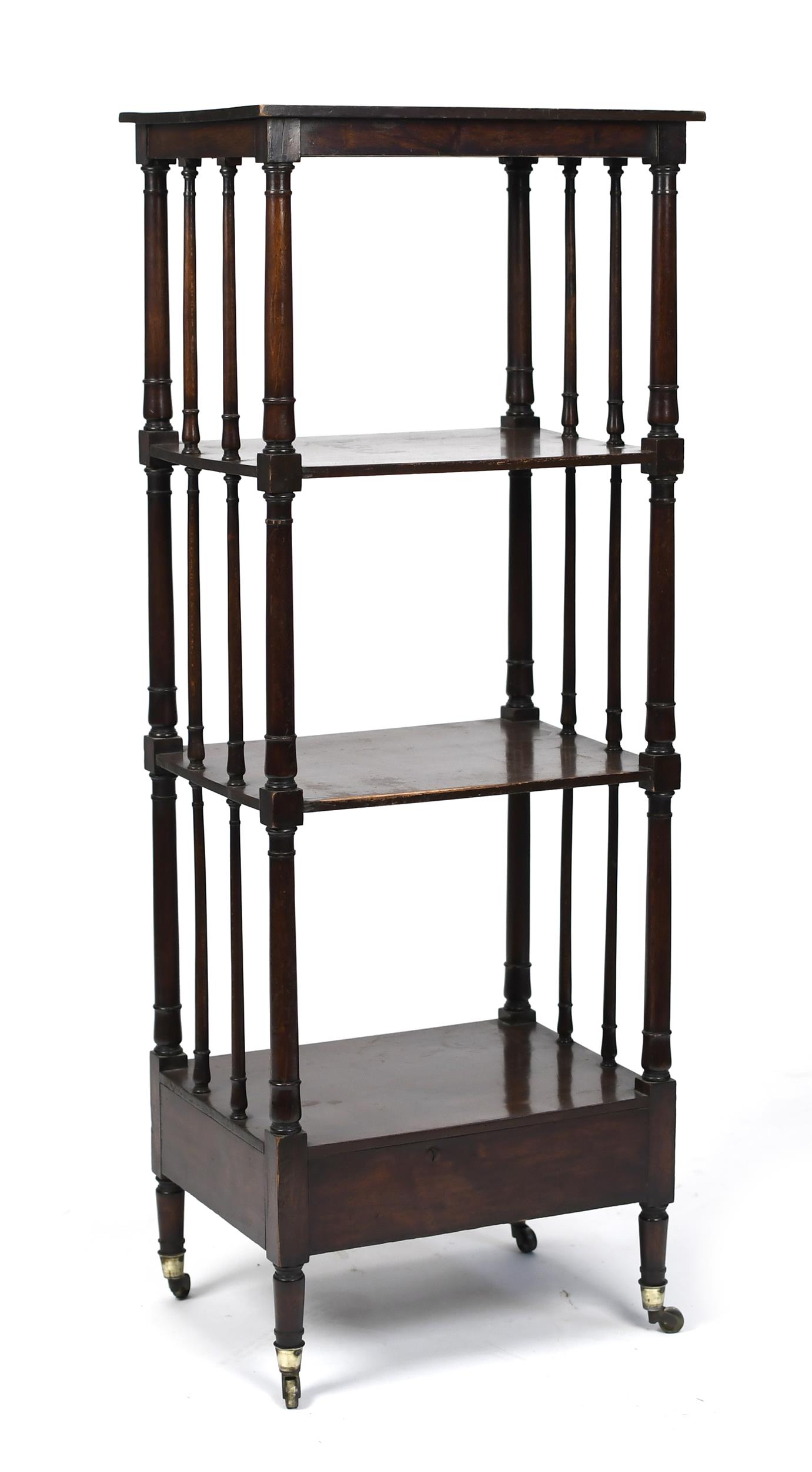 19TH C. ENGLISH MAHOGANY ETAGERE.