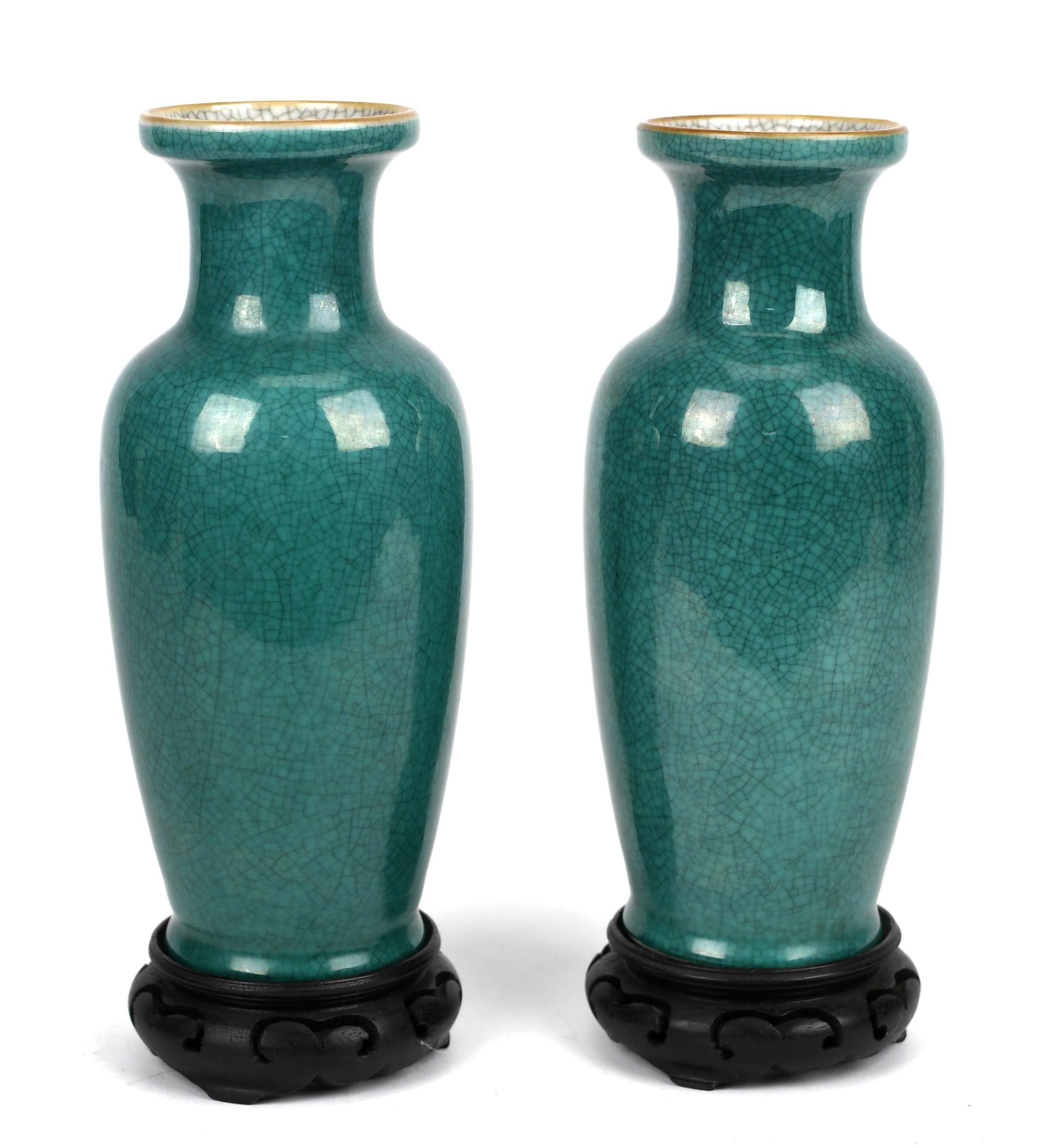 PAIR OF CHINESE GREEN MONOCHROME